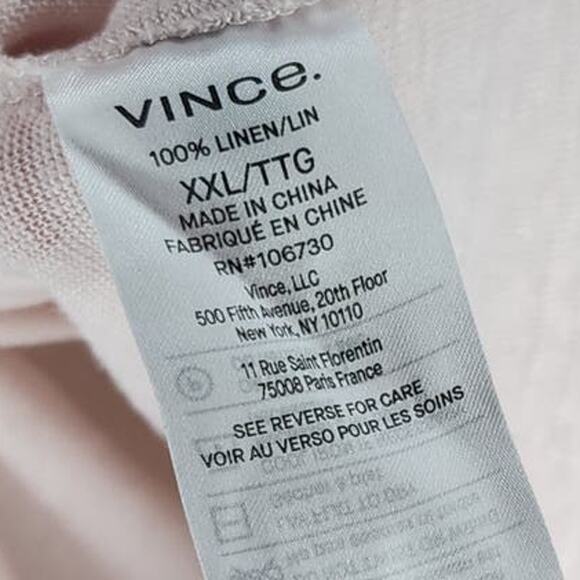Vince Linen Short Sleeve Polo in Rosewater - Picture 8 of 11